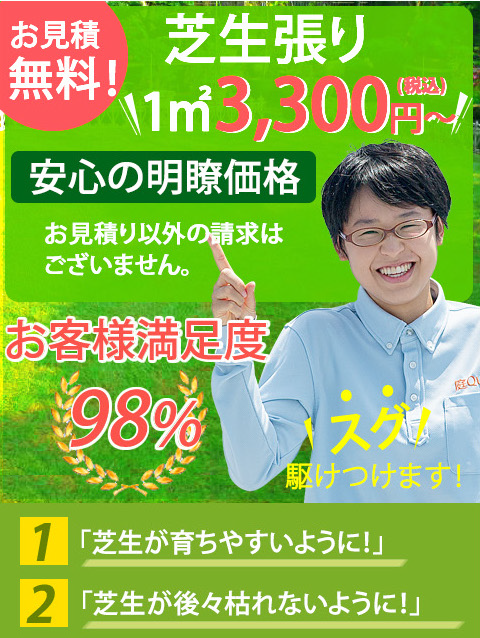 芝生張りの庭クイック 東京 神奈川 埼玉 千葉 造園の庭クイック